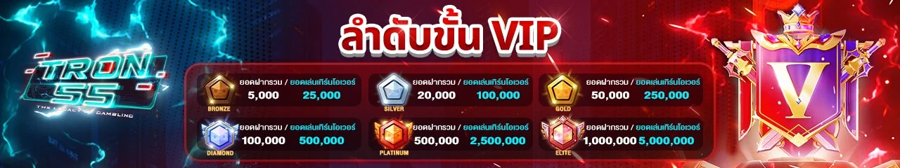 โปรโมชั่น TRON55 สมาชิกใหม่รับโบนัส 100% เทิร์นน้อย